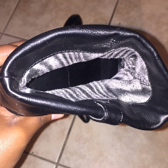 Black Leather Ankle Booties - Picture 3 of 4